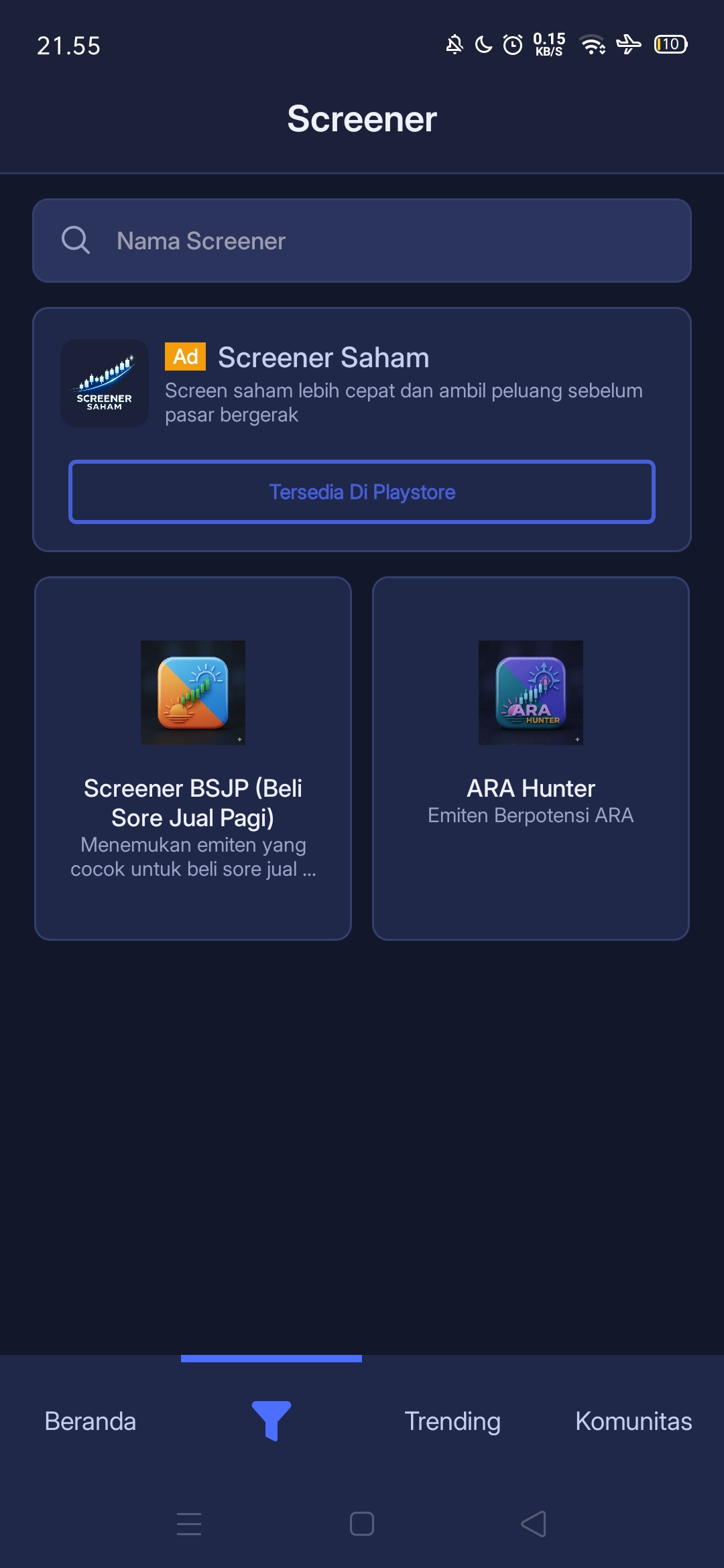 Search Interface Screenshot